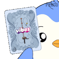 Trading Cards Vibes Sticker by Pudgy Penguins
