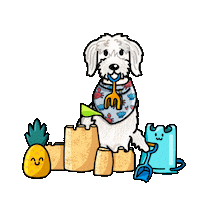 Dog Summer Sticker by TEHZETA