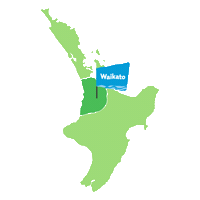 HamiltonWaikatoTourism hamilton waikato green map mighty waikato Sticker