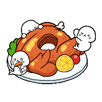 Happy Dinner Sticker by Sappy Seals