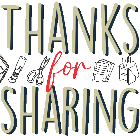 thanks for sharing thank you Sticker by Boxy Pens