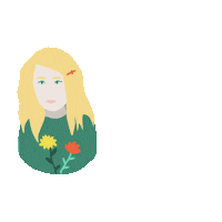 grulligroogl girl flower woman spring Sticker