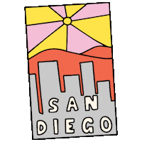 San Diego Usa Sticker by Martina Martian
