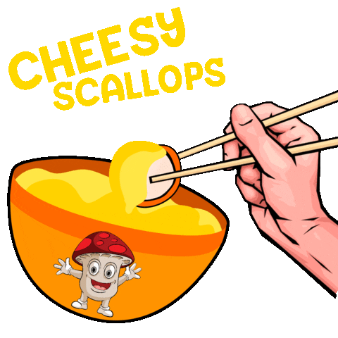 Cheese Scallops Sticker by Shabunoki PH