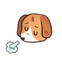 chloetheillustrator reaction art dog tired Sticker