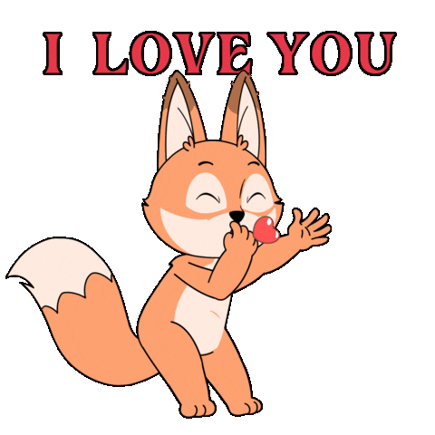 I Love You Kiss Sticker by Raposa Coffee
