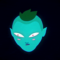 danielsake animation blue face 2d GIF