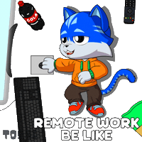 Work From Home Cat Sticker by Toshithecat