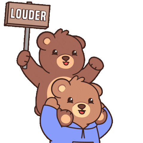 Say It Louder Teddy Bear Sticker by BEARISH