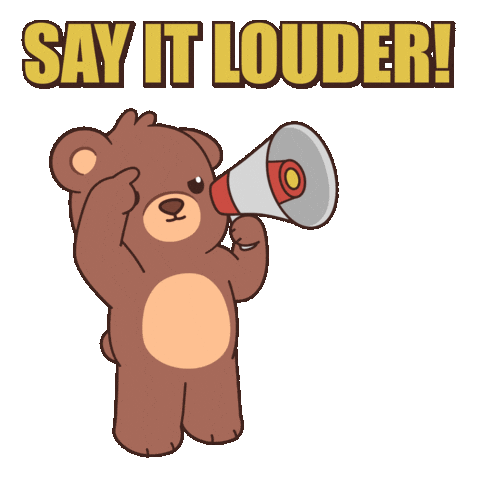 Say It Louder Teddy Bear Sticker by BEARISH