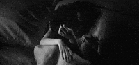 black and white kiss GIF