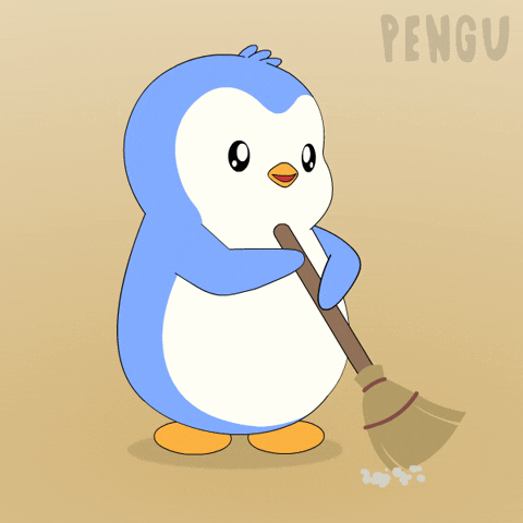 Penguin Cleaning GIF by Pudgy Penguins