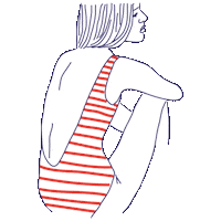 AudeHerrard plage tranquille maillotdebain audeherrard Sticker