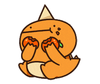 Orange Eating Sticker