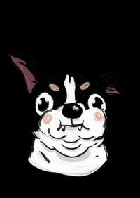 __mehtha_ art dog kiss illustration GIF