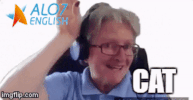cat total physical response GIF by ALO7.com