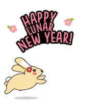 Happy New Year Bunny Sticker by Ang Ku Kueh Girl and Friends