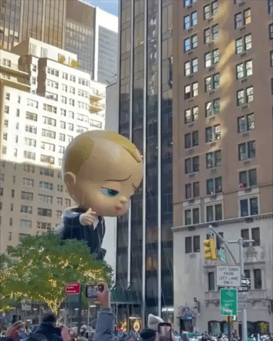 Cartoon Balloons Float Down Sixth Avenue at Macy’s Thanksgiving Day Parade