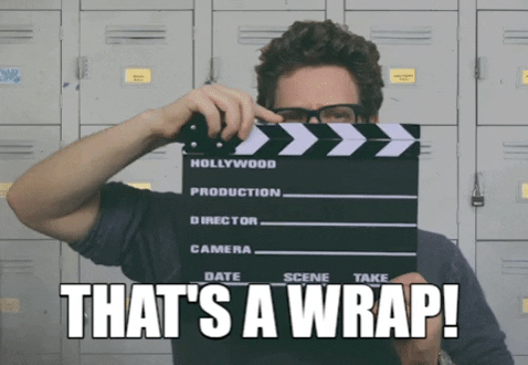 amariesilver giphygifmaker giphyattribution clapperboard thats a wrap GIF