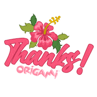 Pink Thank You Sticker by Origami Bikini