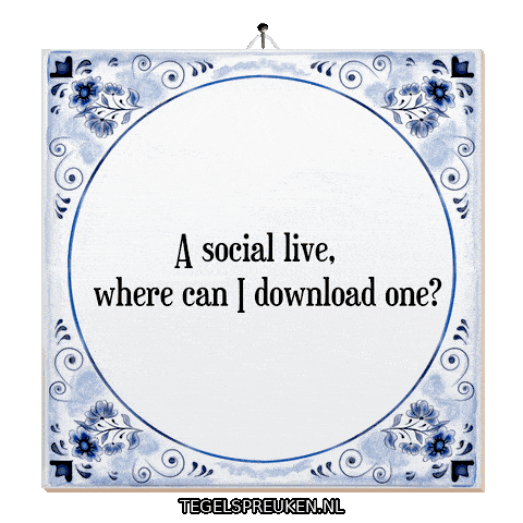 Communicatie Gezelligheid Sticker by Tegelspreuken.nl