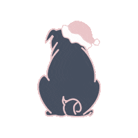 Christmas Pug Sticker by Katrin de Buhr