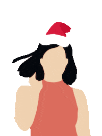 Santa Hat Eyes Sticker by That Clay Girl Co.