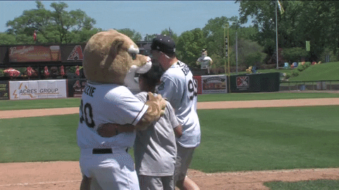 ozzie t cougar hug GIF by Kane County Cougars