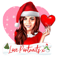 LOVEPORTRAITS love heart christmas santa Sticker