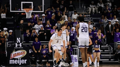 High Five College Hoops GIF by Northwestern Athletics