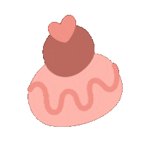 Claireillustration heart pink rose cake Sticker
