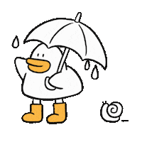 Rain Duck Sticker by HOVEHOVER