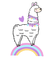 Rainbow Llama Sticker