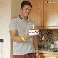 cat birthday GIF