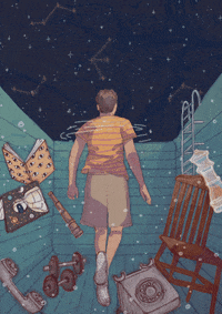 Starry Night Swimming GIF