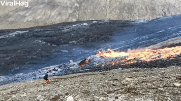 Fast Lava Flow After Volcanic Eruption