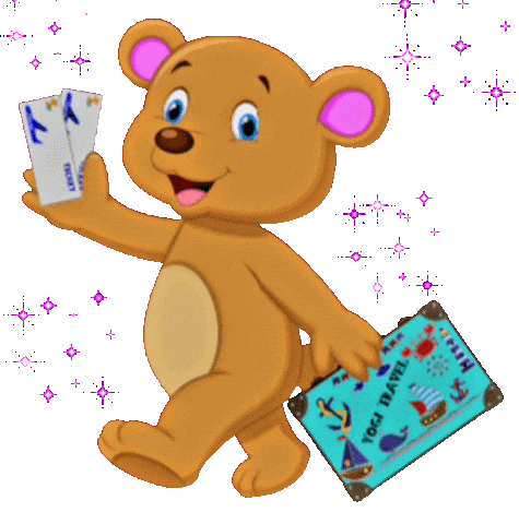 Bear Blink Sticker by Yogi Travel