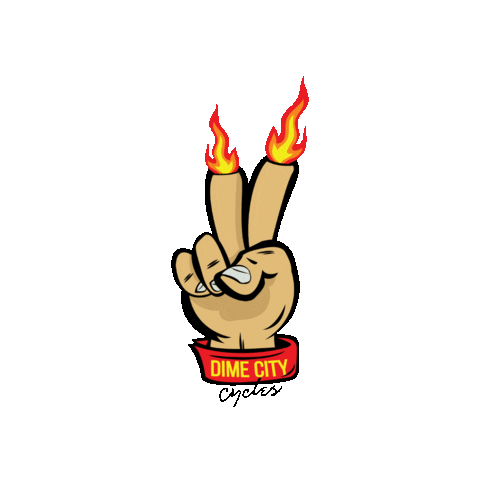 Fire Thank You Sticker by Dime City Cycles