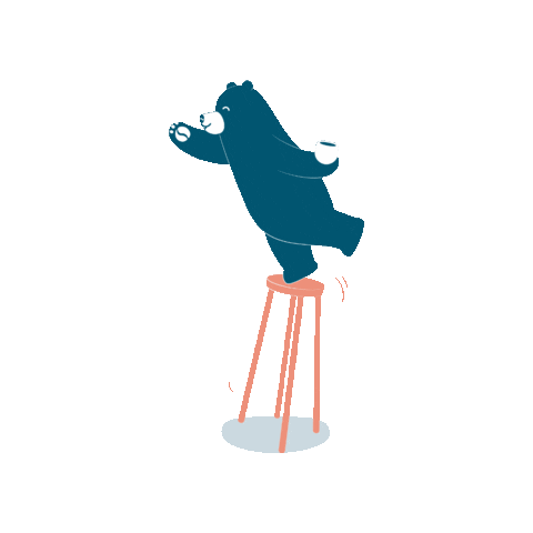 Happy Bear Sticker by Huggs Coffee