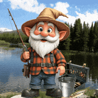 Gone Fishing Gnome GIF