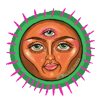 ebrulillustrates art pink trippy good morning Sticker