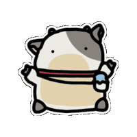 dibotoon cow animated character cute cow dibo toon Sticker