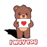 I Wuv You Teddy Bear Sticker by BEARISH