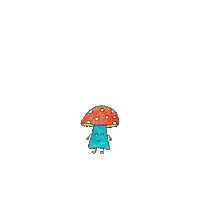 pandafulart happy big grow mushroom Sticker