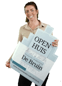taxatiemakelaardebruin open makelaar te koop huis Sticker
