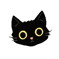 rubasss happy cat kitty black cat Sticker