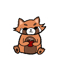Napash coffee morning chocolate red panda Sticker