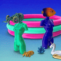Pool Party Fish GIF by The LSD Hotel