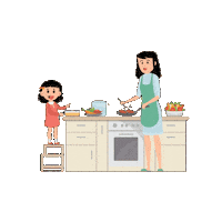 Kids Cooking Sticker by ruangmom