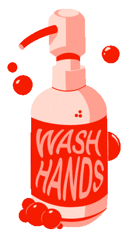 Wash Hands Pink Sticker